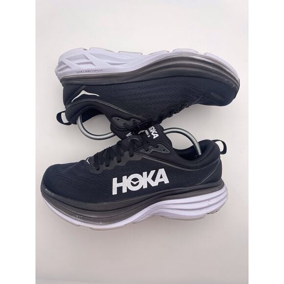 Hoka One One Bondi 8 Black/White Running Shoe\'s Men\'s Size 10 D 1123202 BWHT main image 8